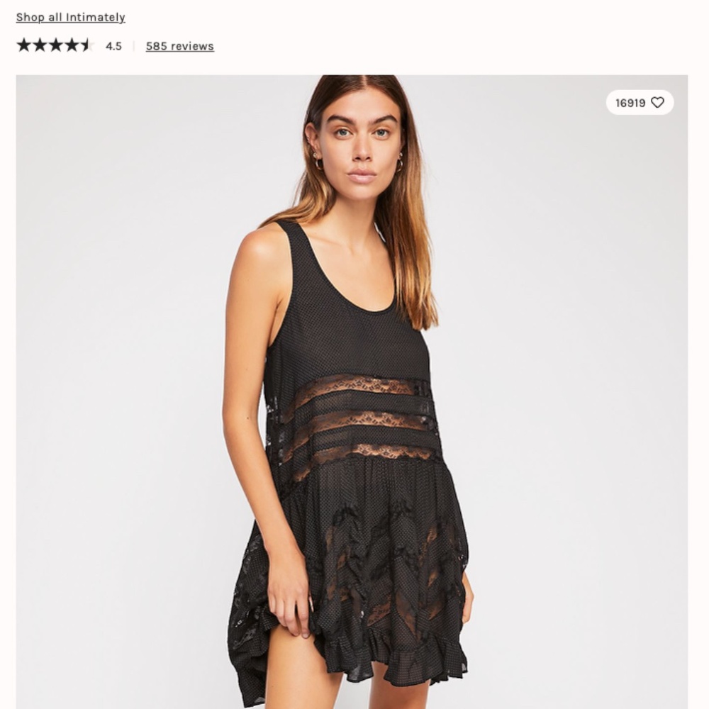 Free People Voile and Lace Trapeze Slip